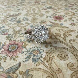 Cocktail Ring size 7.5 Silver Mossanite